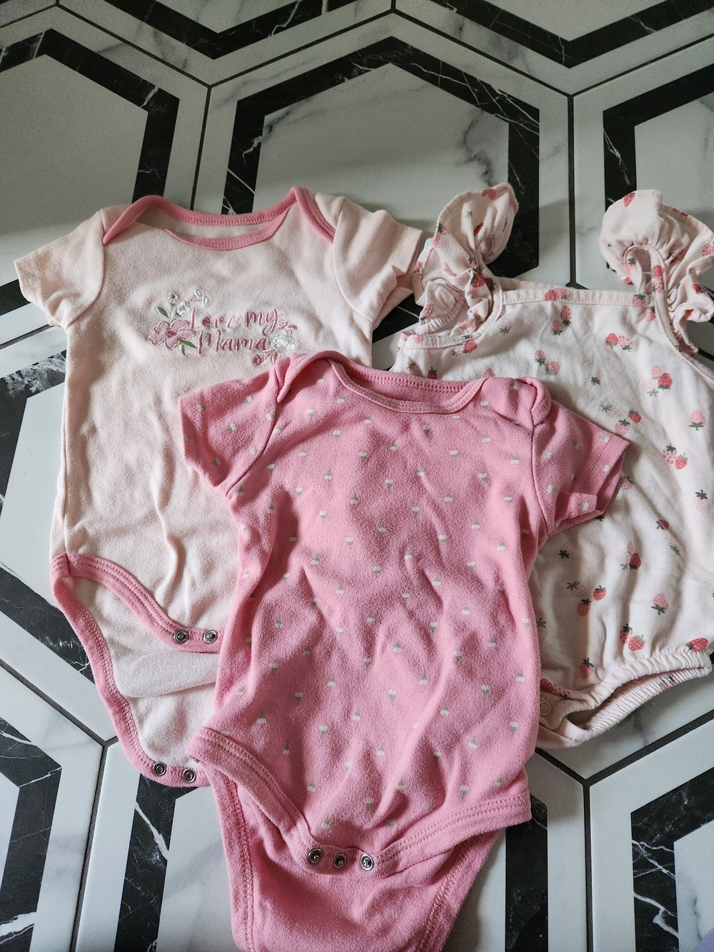 chick pea Pink Baby Girls Short-Sleeve One-Piece Bodysuits - 3 Pack